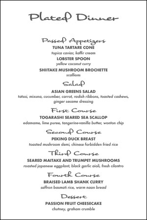 PLATED DINNER